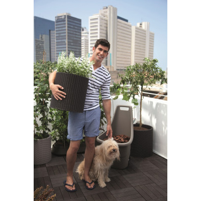 Keter Květináč Cylinder L 39L hnědá